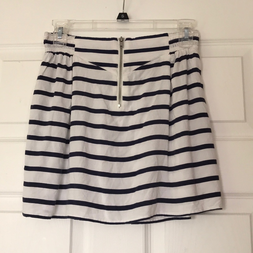 Navy and white stripped mini skirt